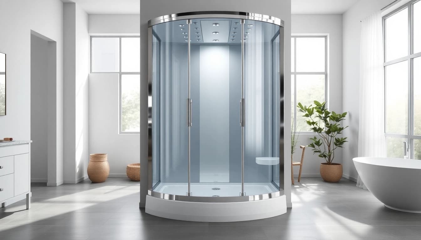 Erleben Sie die Eleganz der sonni Duschkabine in einem modernen Badezimmer mit eleganten Details.
