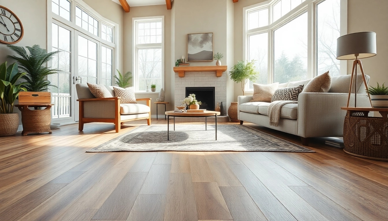 Highlighting the best lvp flooring in a stylish living room with rustic decor.
