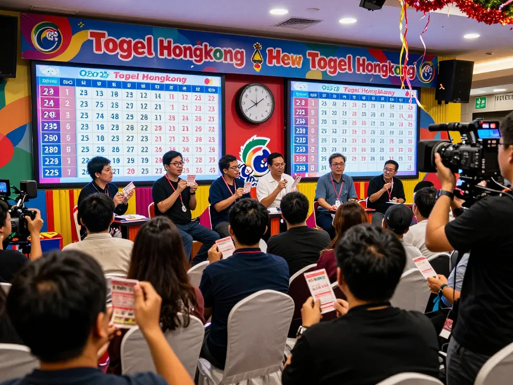 Acara undian langsung Togel Hongkong dengan kerumunan yang antusias menantikan hasil, suasana meriah penuh dengan harapan dan kegembiraan.