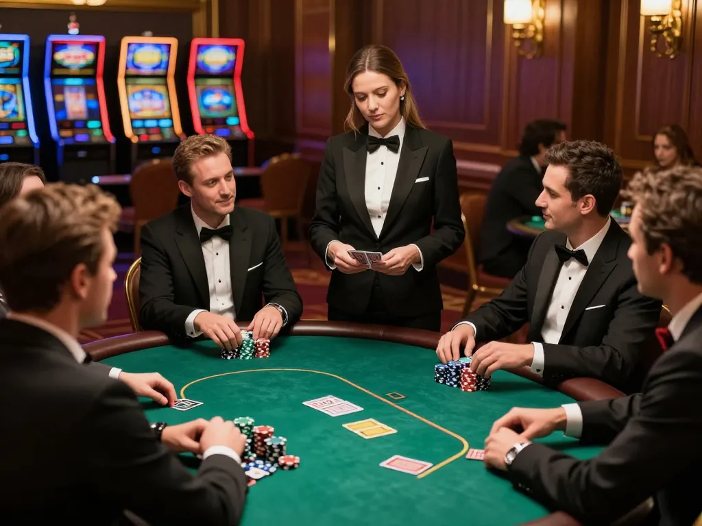 Experience dynamic gameplay at net88.de.com with friends at an upscale poker night.