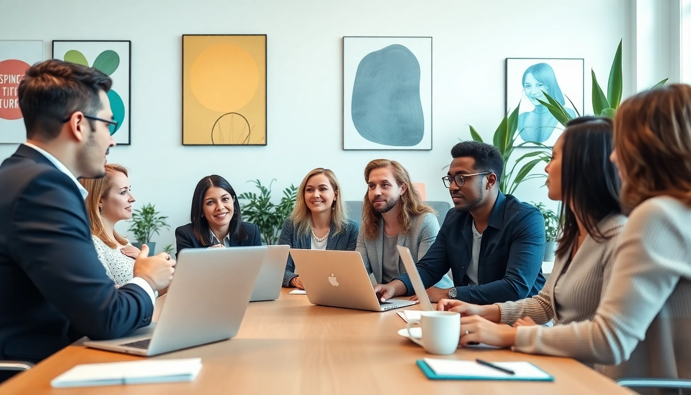 Engaging career coaching session with diverse professionals in a bright office.