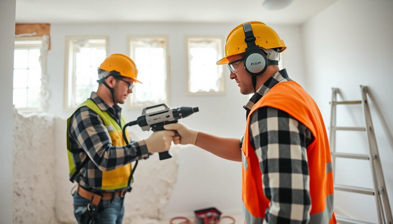 Demonstrating professional spray foam removal process in a bright home setting.