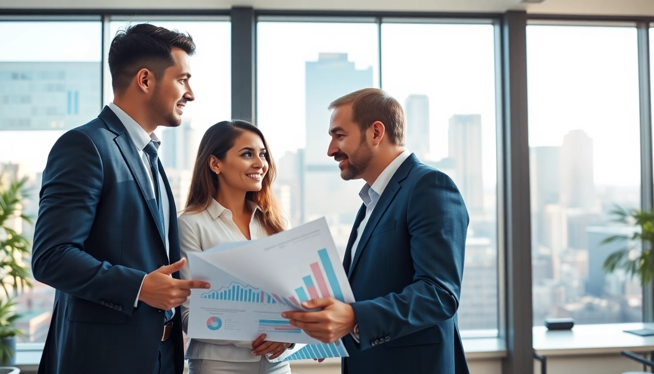 Consultants from Quickplus Business Consultants collaborating in a modern office space.