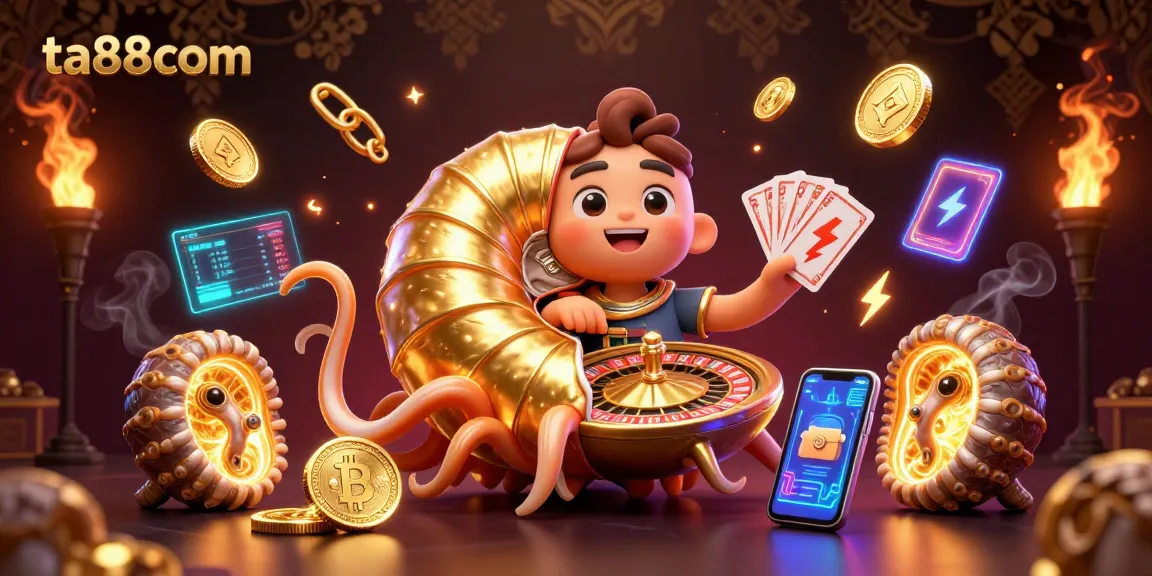 Engage with ta88com's thrilling casino experience featuring a giant nautilus roulette wheel.