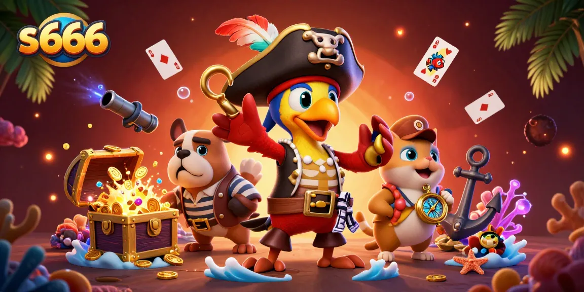 Immerse in the excitement of s 666 with a thrilling pirate-themed casino adventure illustration.