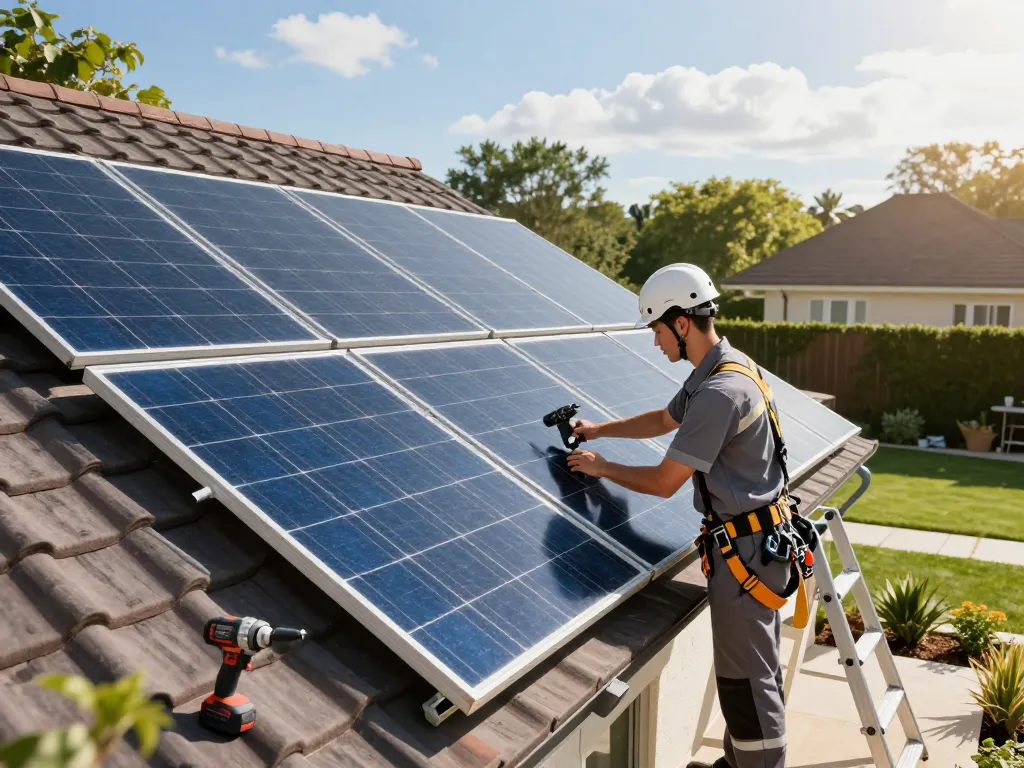 Installation of tecnología HJT – ventajas y desventajas for residential solar panels on a home roof.