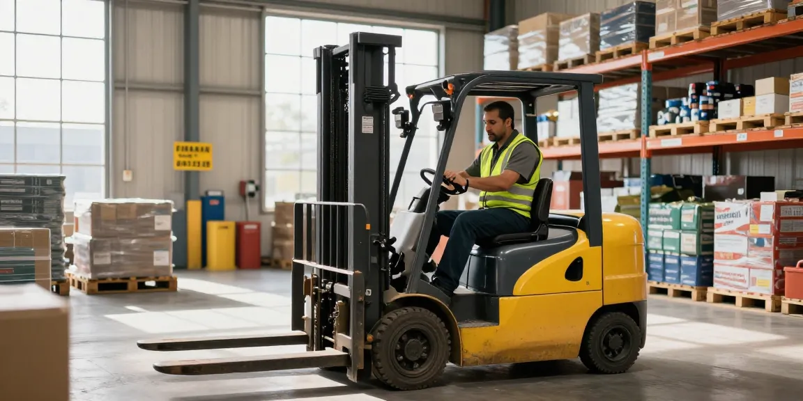 Best pallet jack in Dallas expertly navigated by a professional in a modern warehouse setting.