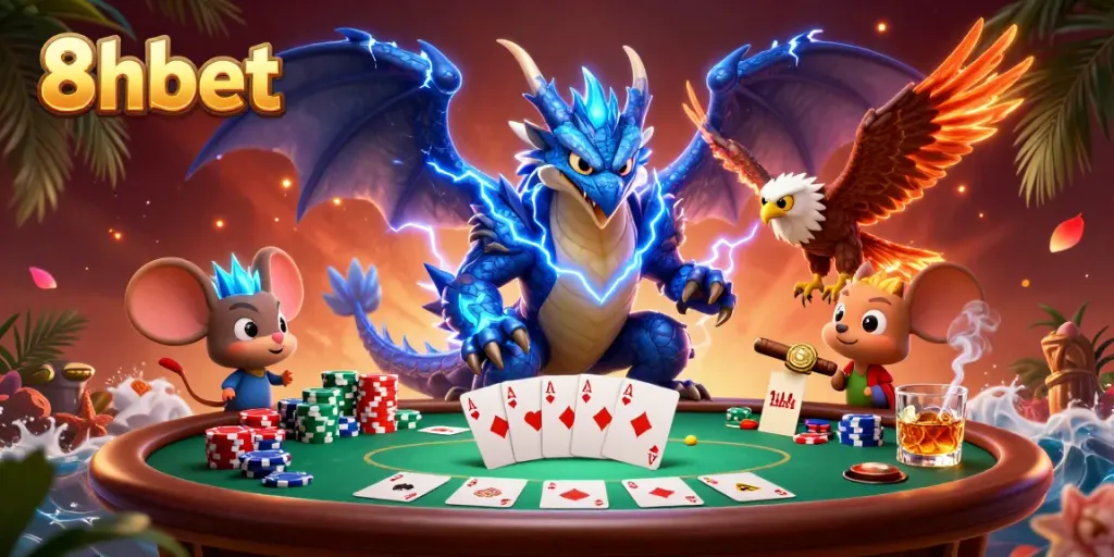 Experience thrilling gameplay with 8xbet featuring vibrant characters battling for poker glory.