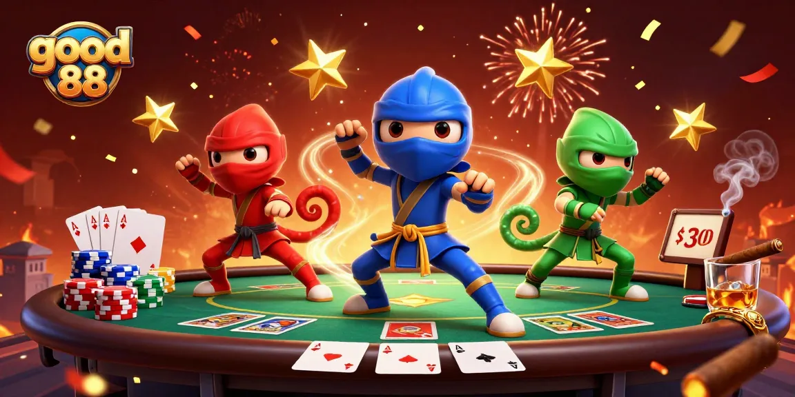 Engage in exciting gameplay at good 88 with a vibrant casino scene featuring dynamic poker action.