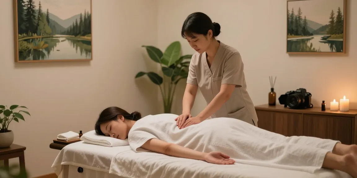Relaxing 오산출장안마 session in tranquil massage room with soothing ambiance.