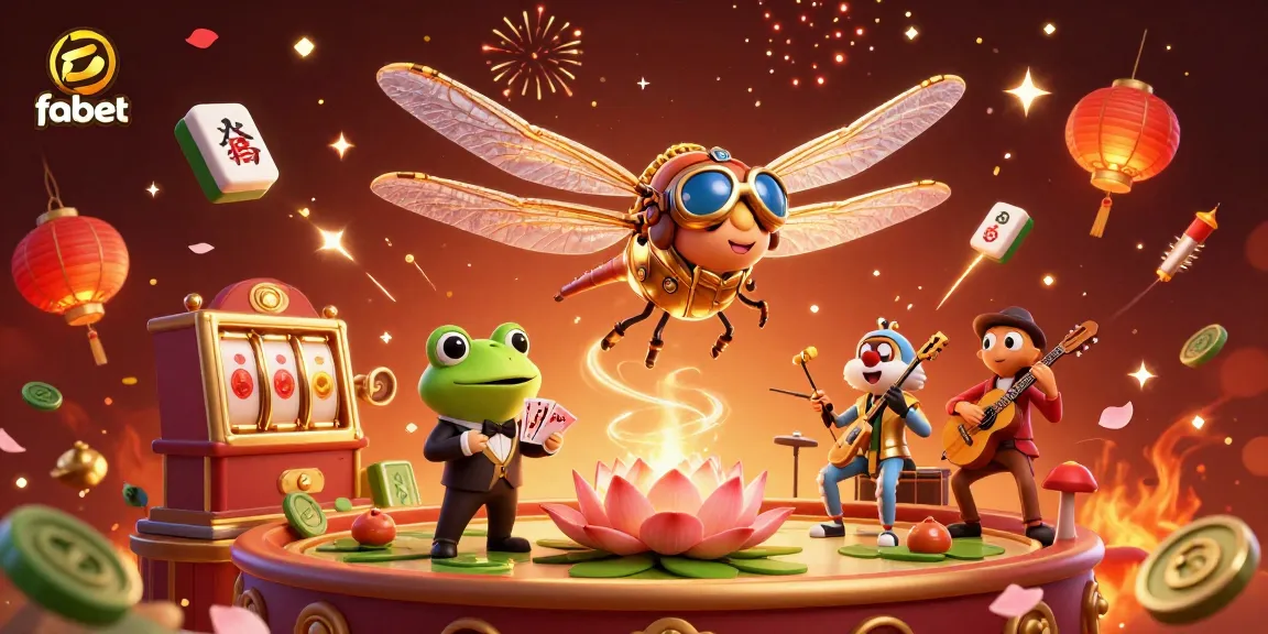 Experience thrilling action with fabet in this vibrant 3D casino scene featuring unique characters and game elements.