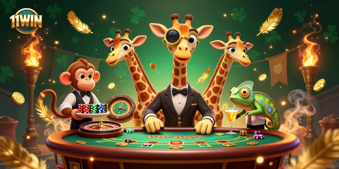 Experience thrilling gameplay at 11WIN with a vibrant casino scene featuring engaging characters and rich visual effects.