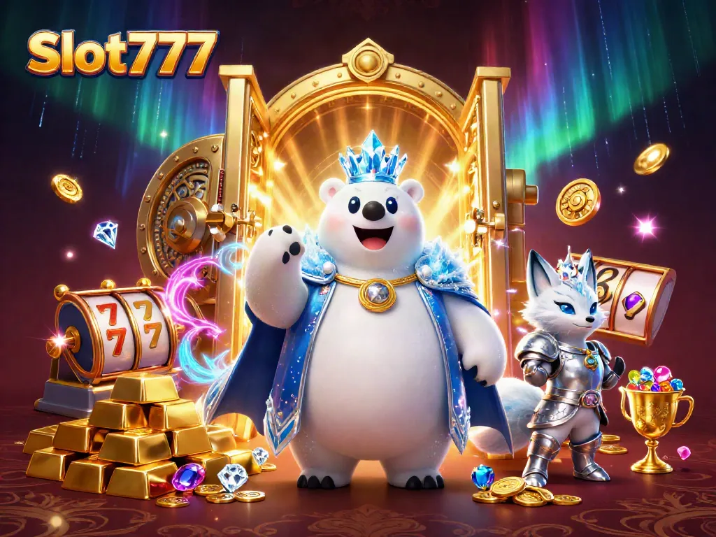 Mainkan Slot777 dan temukan harta karun dengan gambar menggiurkan dari karakter kartun kasino.