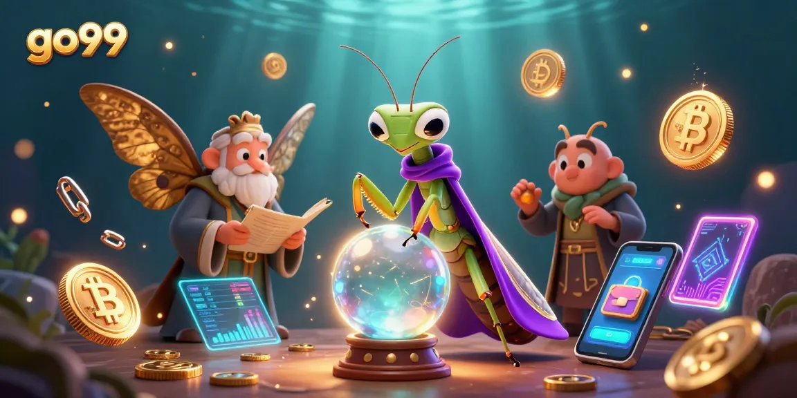 Experience the thrill of go99 with a vibrant illustration of fortune tellers and mystical game elements.