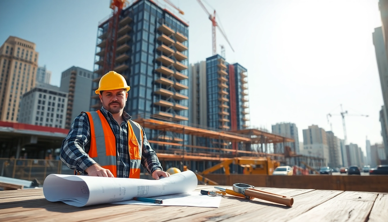 Manhattan Commercial General Contractor overseeing a construction site with mid-rise building development.
