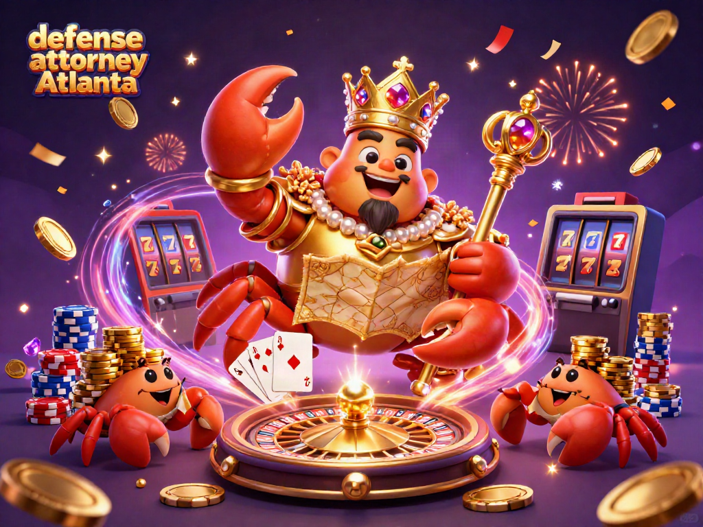 Experience casino excitement with a defense attorney Atlanta scene filled with golden chips and a vibrant atmosphere.