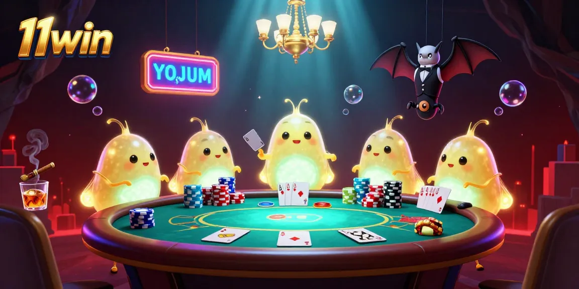 Experience the vibrant 11win cave casino atmosphere with glowworms and a bat dealer.