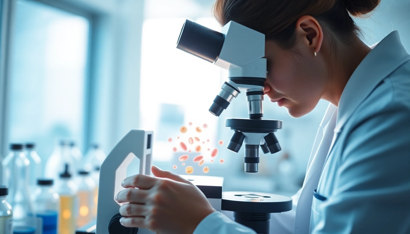 Tirzepatide research in a high-tech lab showing detailed microscope analysis.