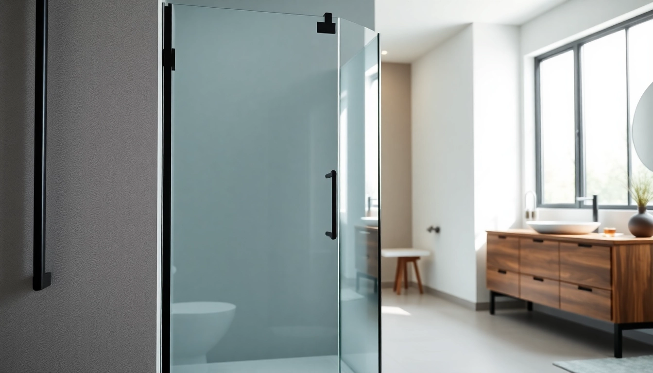 Enhance your space with a stunning black shower door featuring frameless glass and sleek matte black accents.