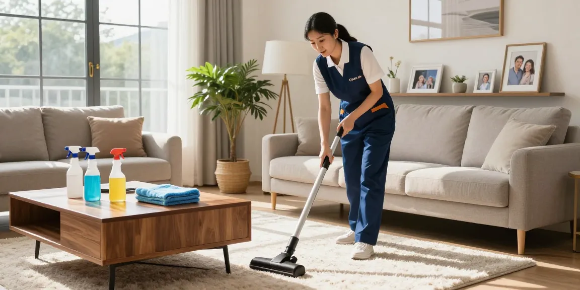 Professional home cleaning by a reinigungsunternehmen bern expert in a modern living room.