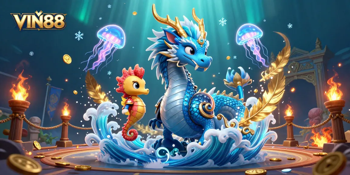 Experience the thrill of wagering at VIN88 with a colorful underwater casino adventure.